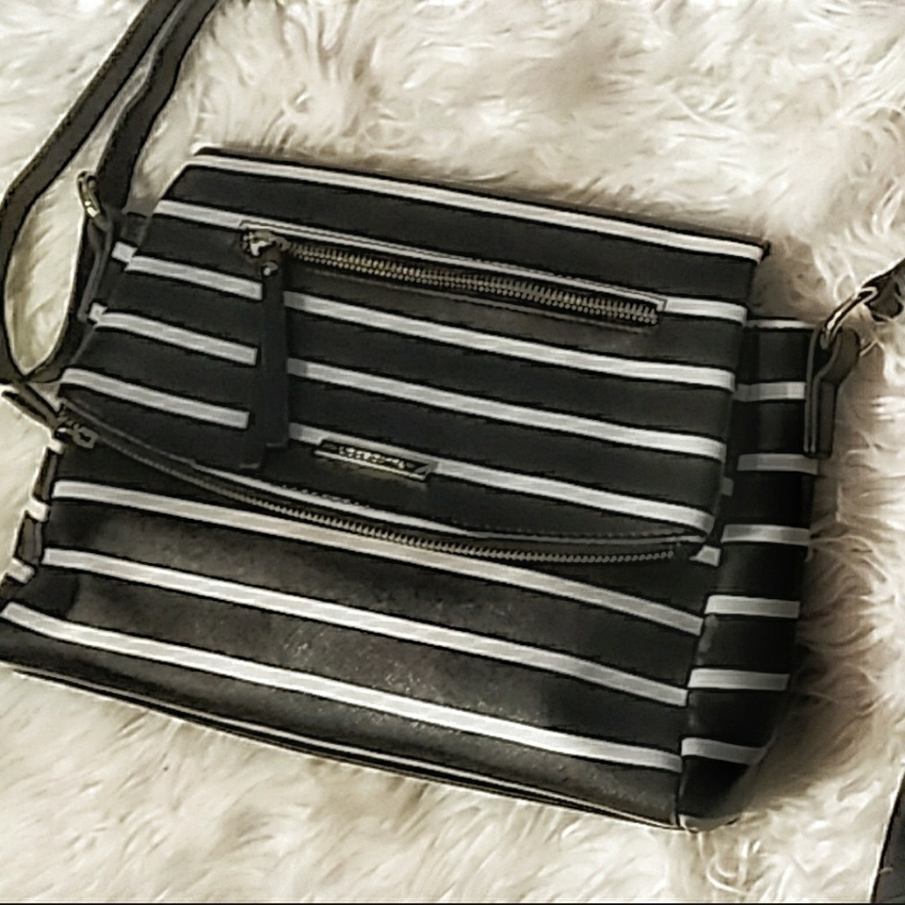 Black and white striped Liz Clairborne purse
